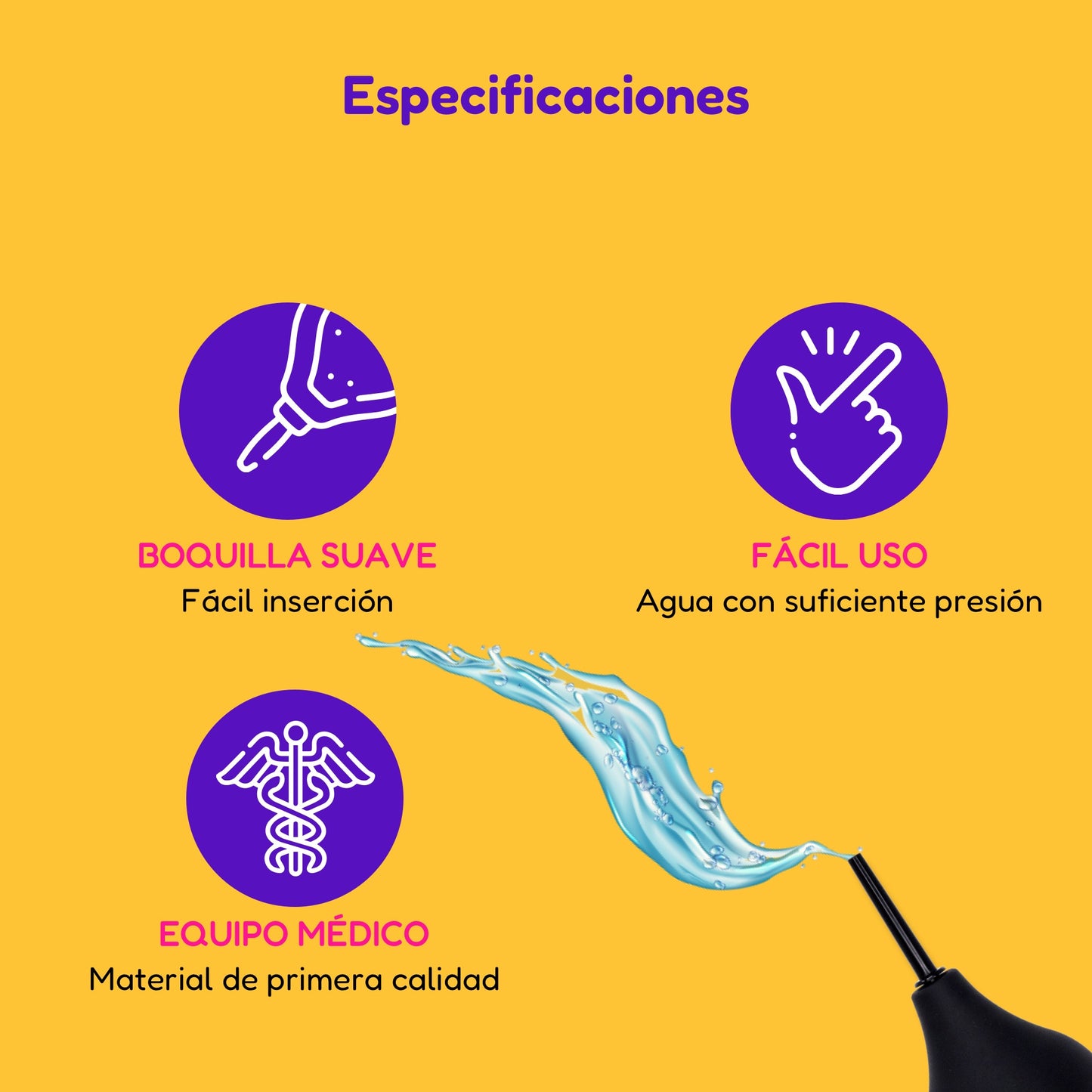 Enema Portátil Ducha Anal 224 ml Plug Anal Pompón