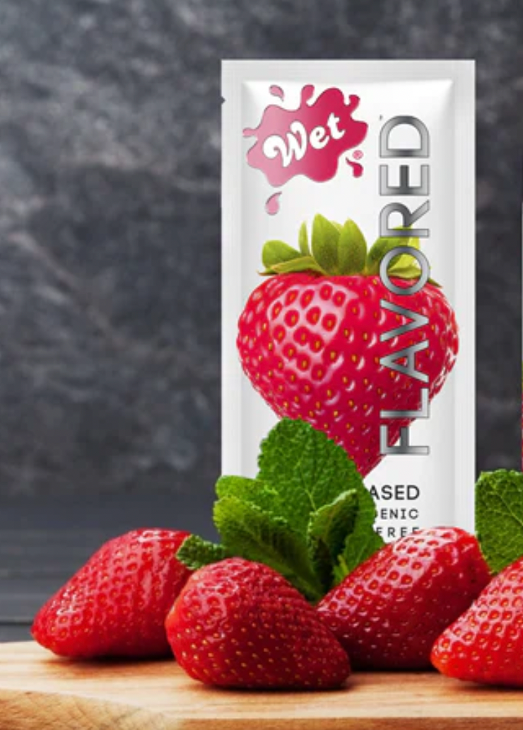 Lubricante Intimo Fresa Sensual Sachet 10ml Wet Flavored