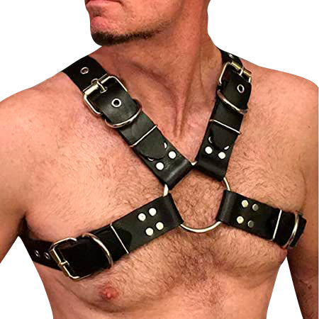 Arnes Cuero Sintetico Pecho Hombre Ajustable Bondage