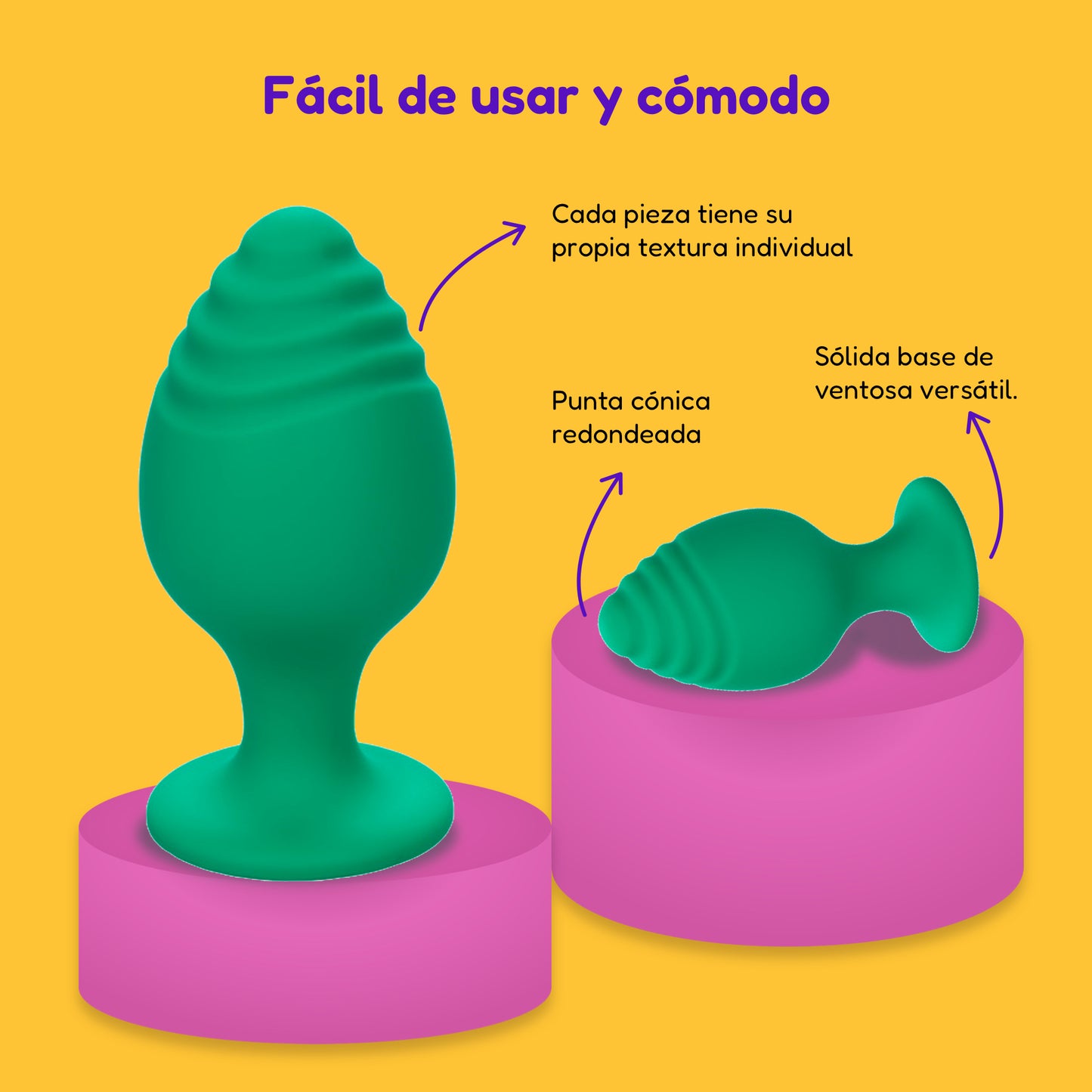 Set Plug Tapon Anal Estimulador Texturizado Silicona Cheeky
