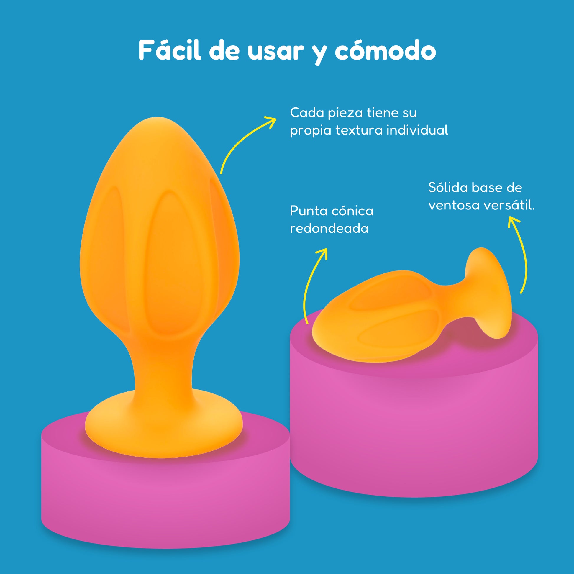 Kit Plug Anal Estimulador Texturizado Orange Silicona Cheeky Lubba - Juguetes para adultos Kit Plug Anal Estimulador Texturizado Orange Silicona Cheeky Lubba - Juguetes para adultos