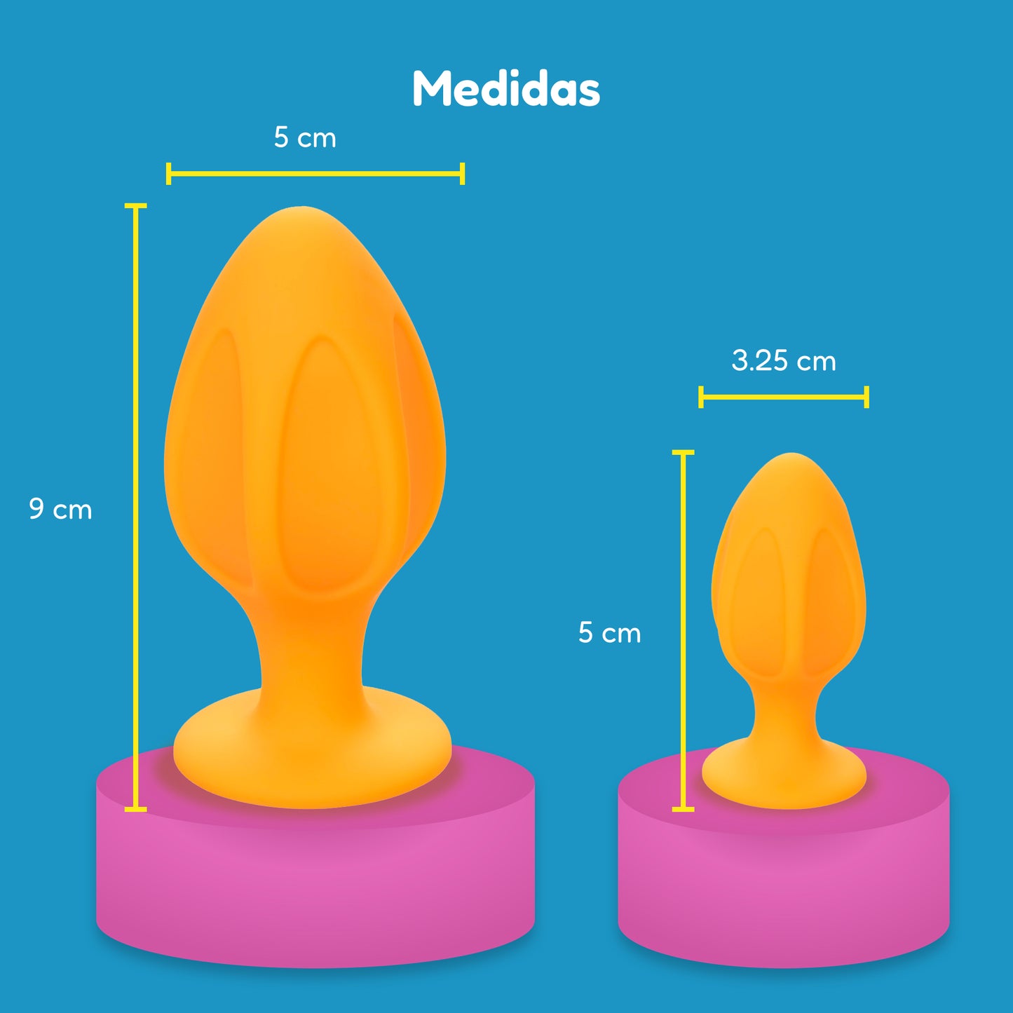 Kit Plug Anal Estimulador Texturizado Orange Silicona Cheeky