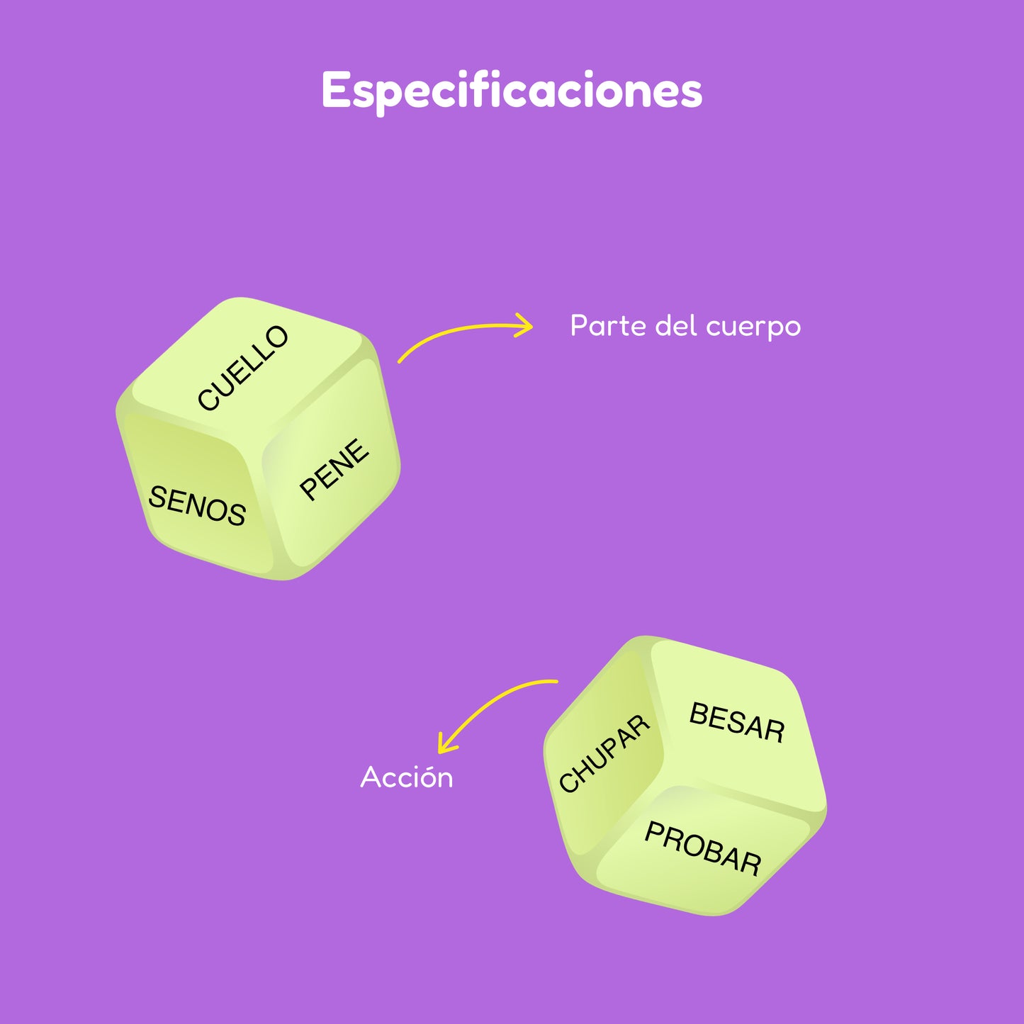 Juego de Dados Fluorecentes Parejas Pipedream
