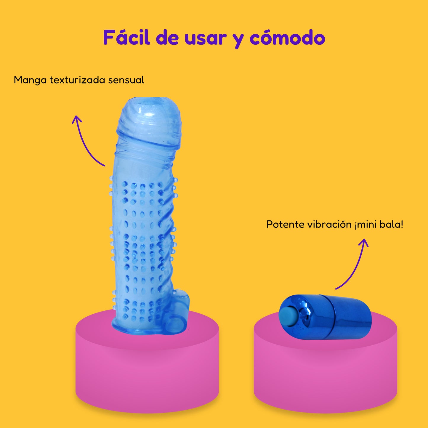 Funda para Pene Extención con Bala Vibradora Azul Classix