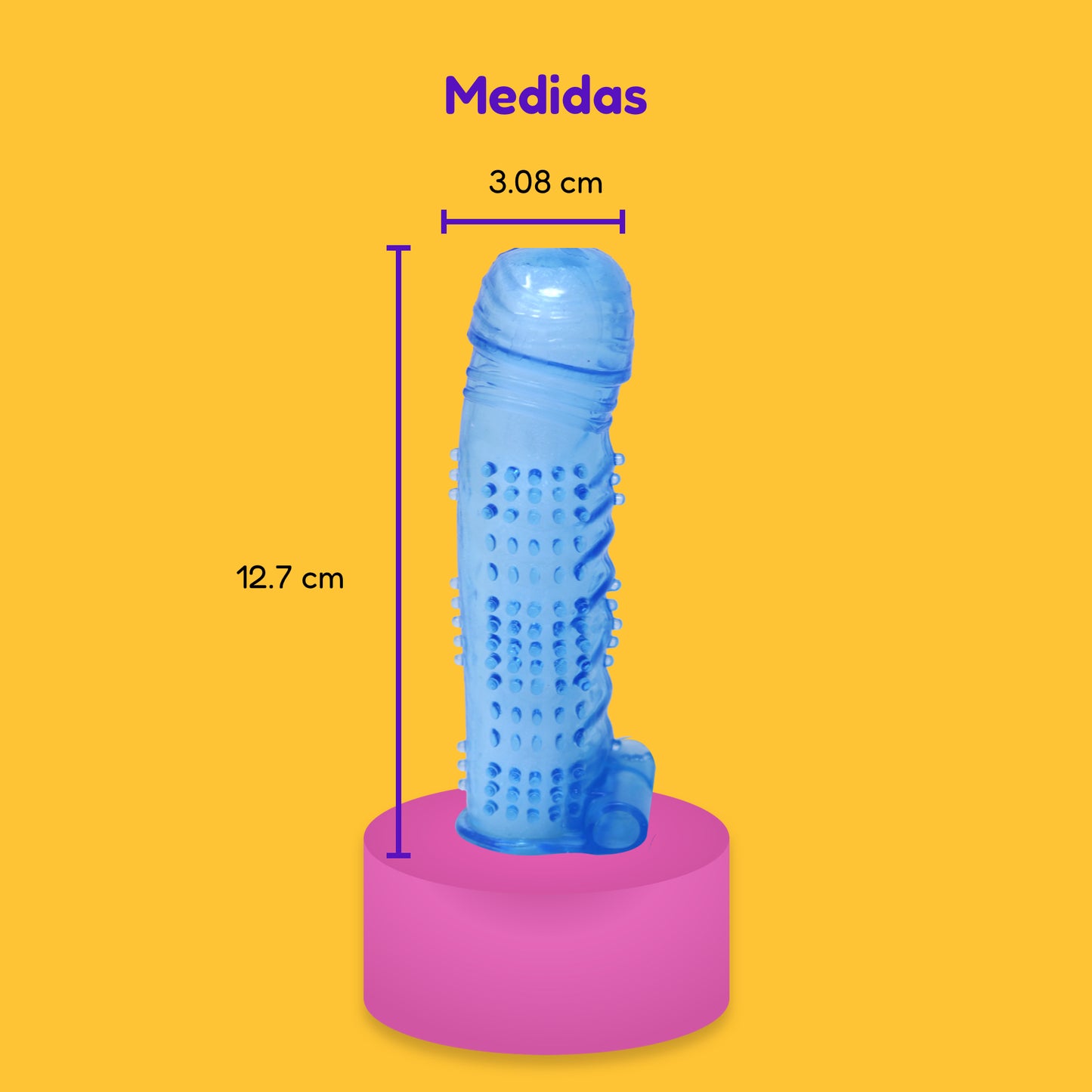 Funda para Pene Extención con Bala Vibradora Azul Classix