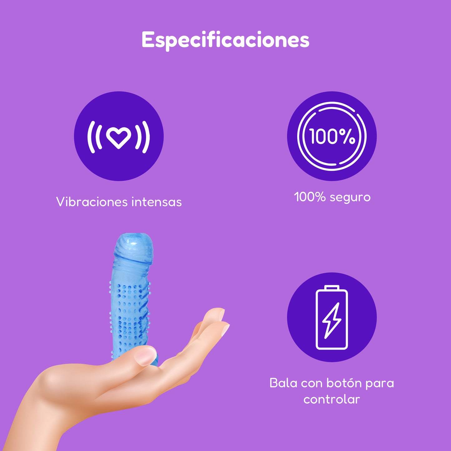 Funda para Pene Extención con Bala Vibradora Azul Classix