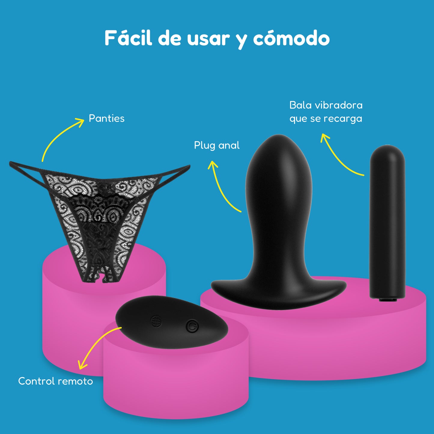 Bala Vibradora Plug 10 funciones con Panties Control Remoto