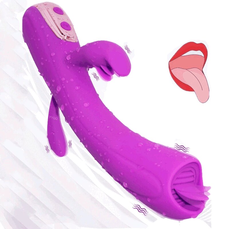Vibrador Triple Estimulación 10 Funciones Tongue Lick Hera