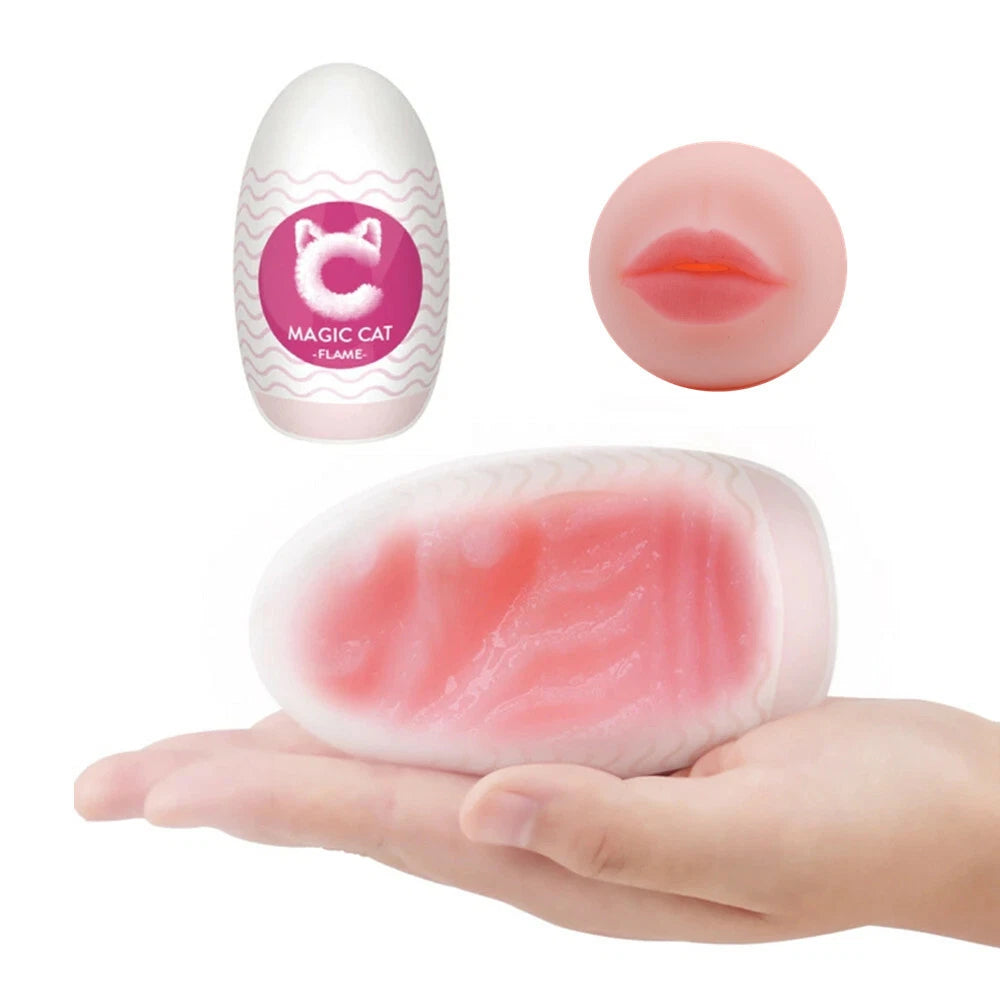 Huevo Masturbador Magic Cat Flame Boca TPE Texturizado