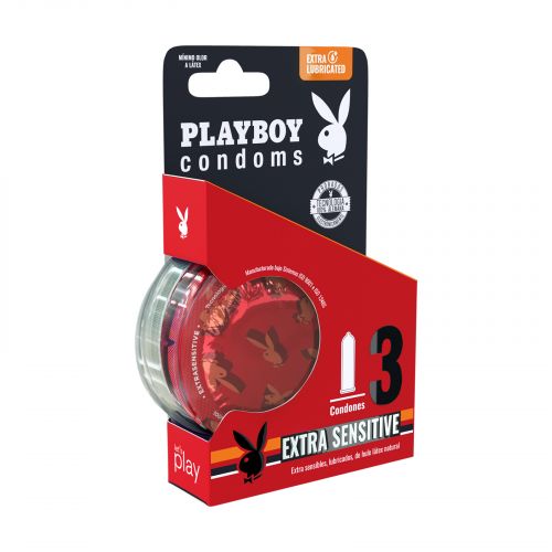 Condones de Látex Playboy Extra Sensitive 3 piezas