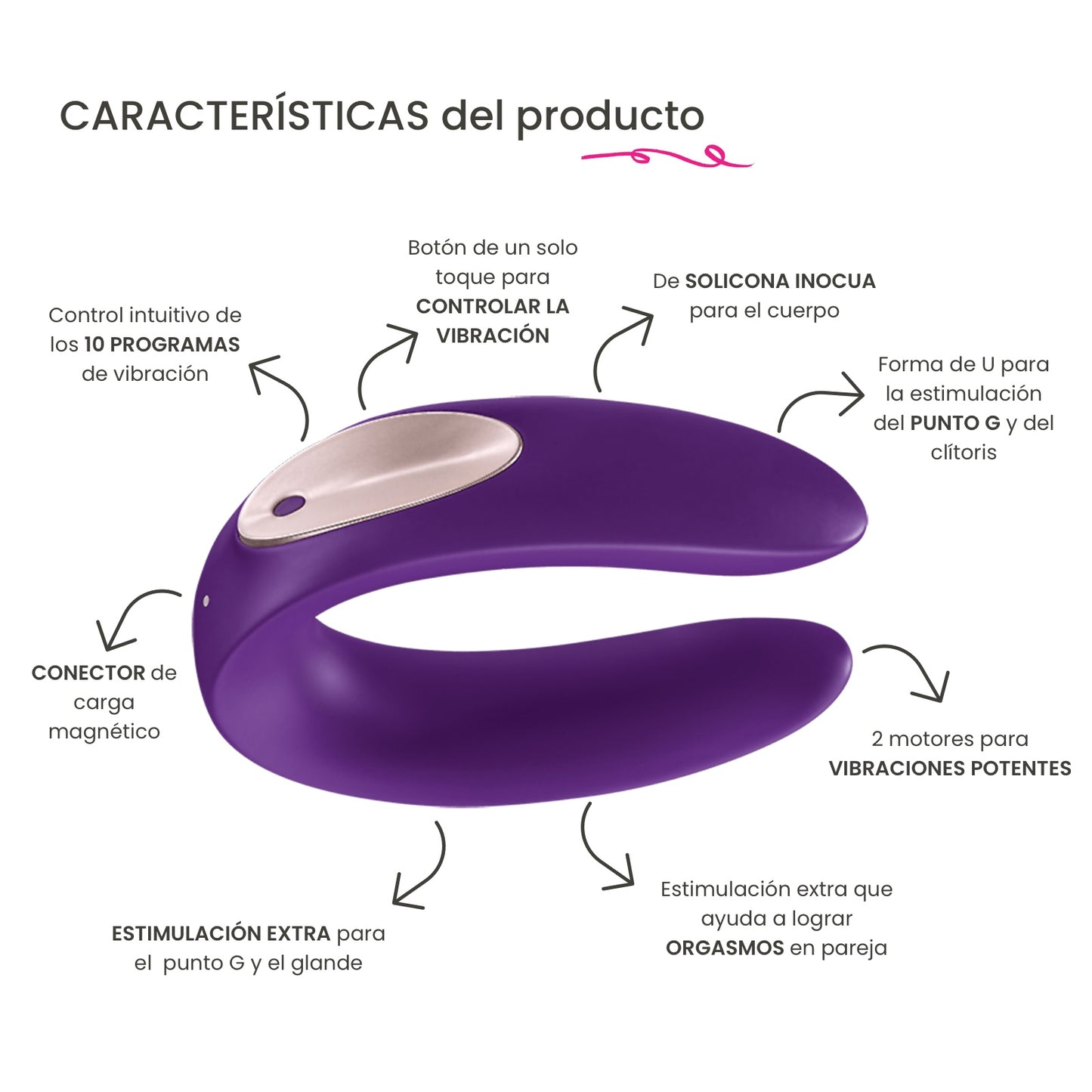 Vibrador Para Parejas 7 Velocidades Satisfyer Double Plus