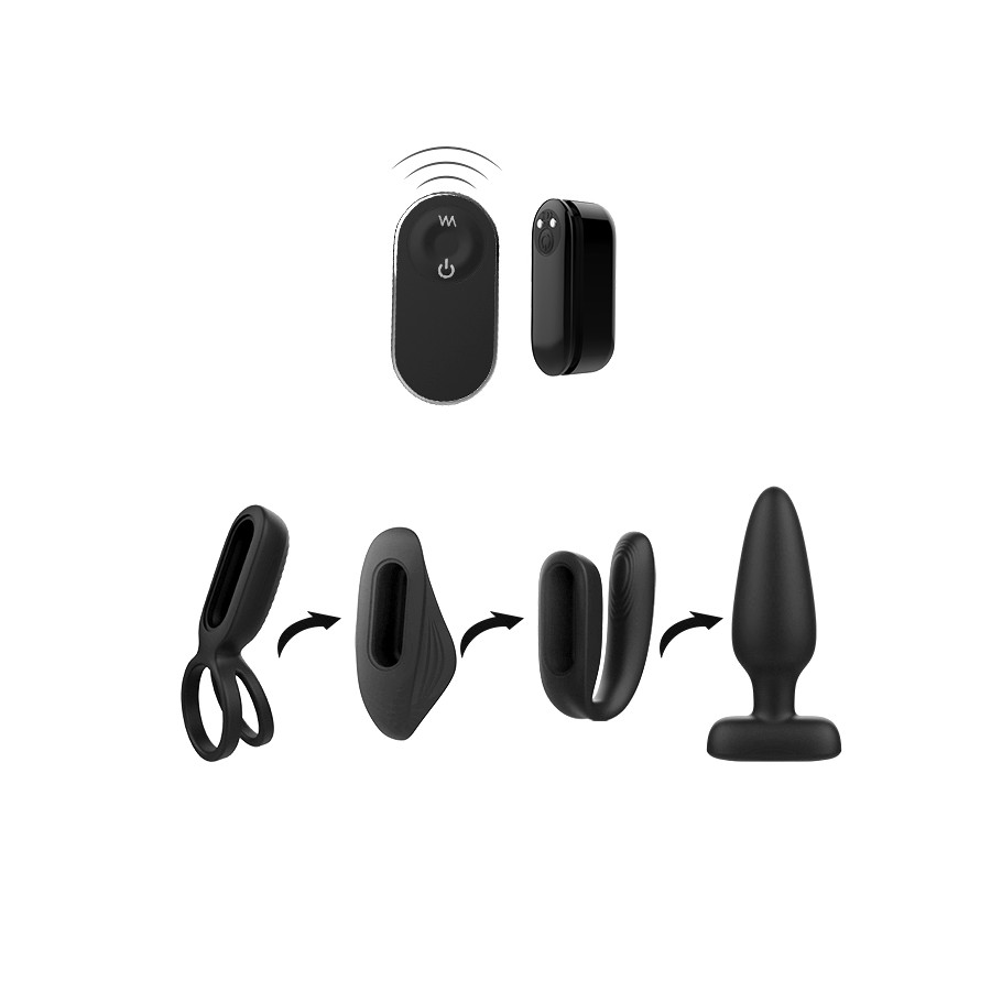 Set Vibrador Anal Parejas Panty Anillo Vibrador The Love Kit