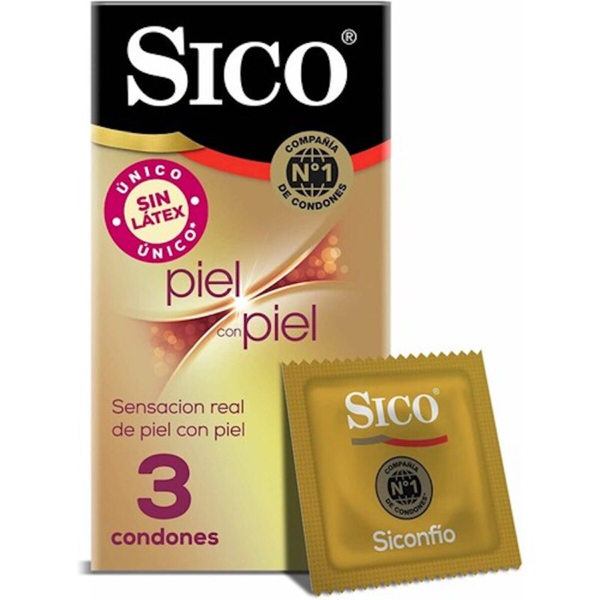 Sico Condones Preservativo Piel con Piel 3 piezas