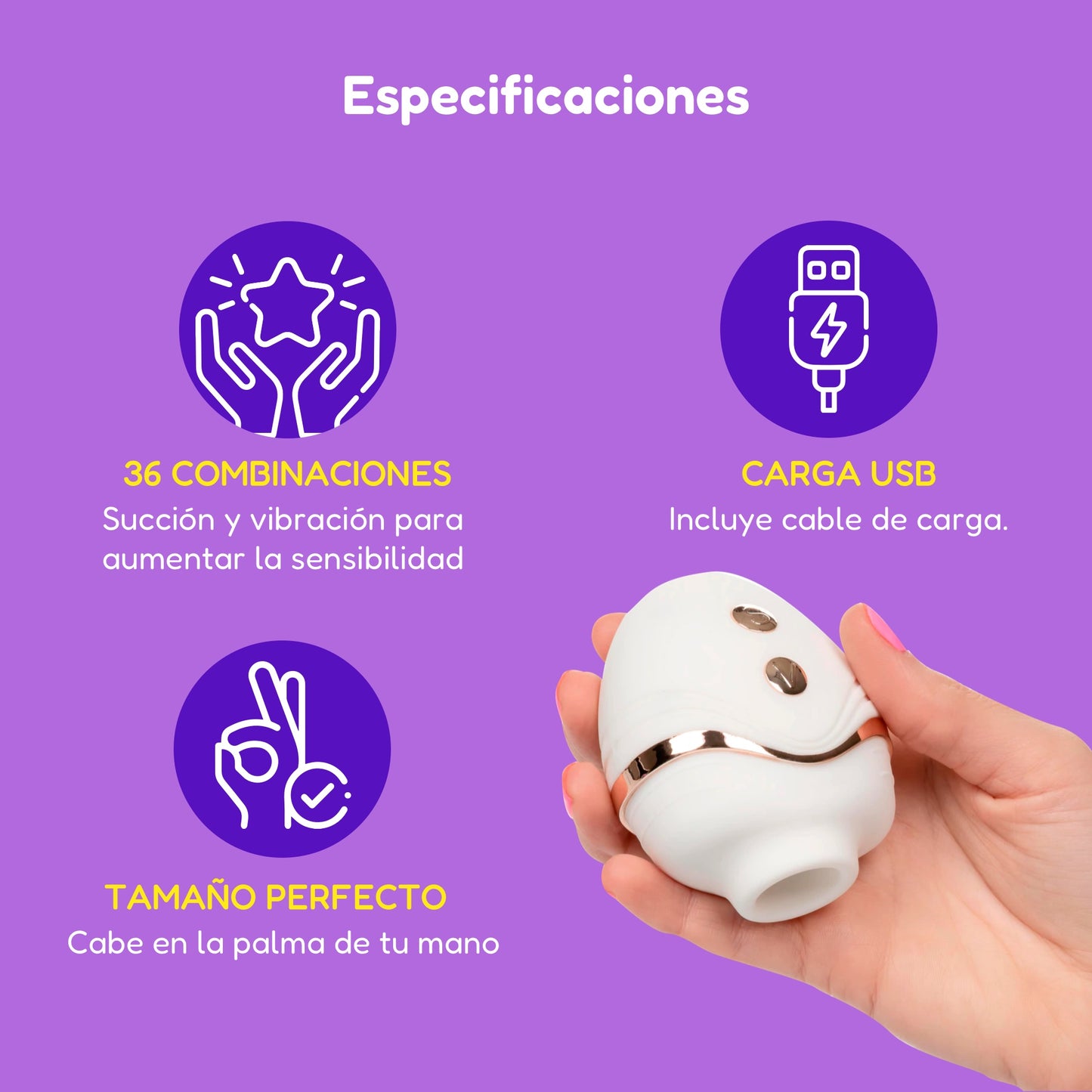 Succionador Masajeador Vibrador de Clitoris Placer 36 Modos